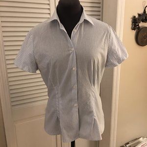 Peserico Pinstripe Collared Blouse